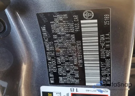 2015 Toyota Avalon Xle из США, поврежденный, VIN 4T1BK1EB1FU187930